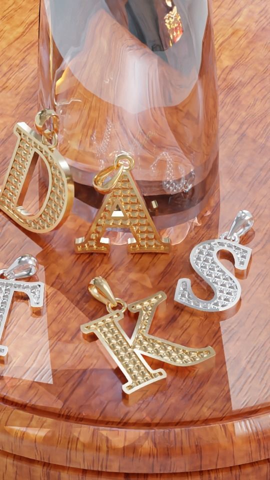  letter pendant 3D print model_5