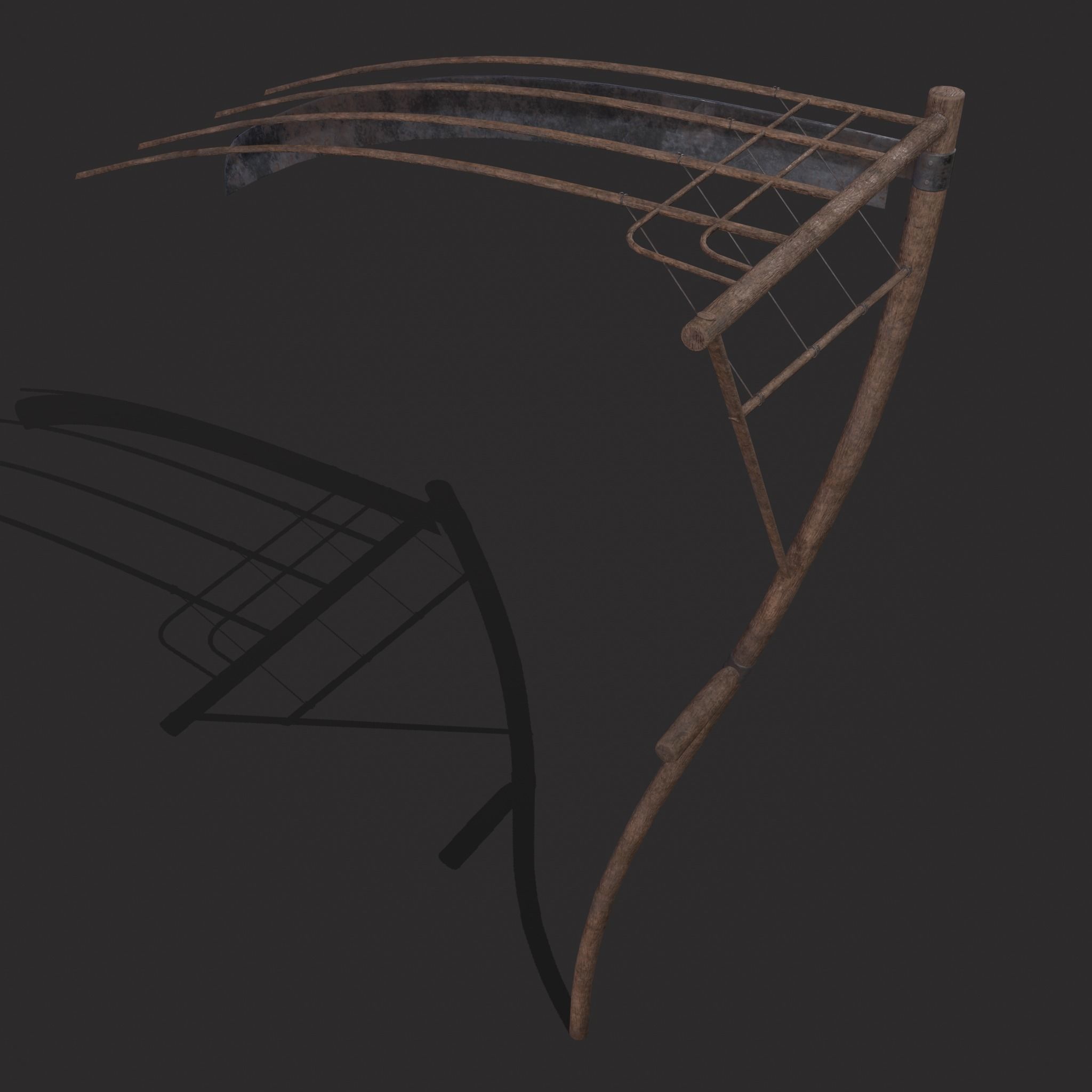 Cradle Scythe  Low-poly 3D model_3
