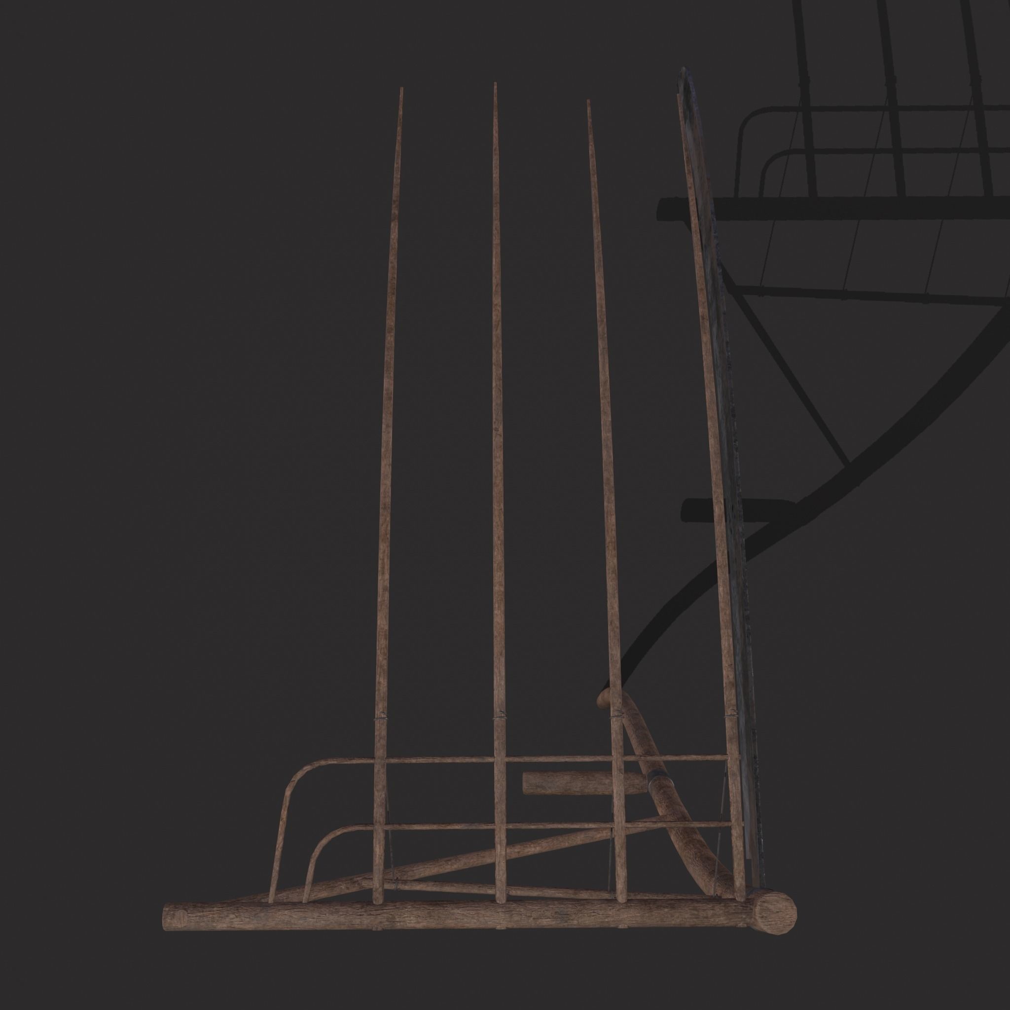 Cradle Scythe  Low-poly 3D model_7