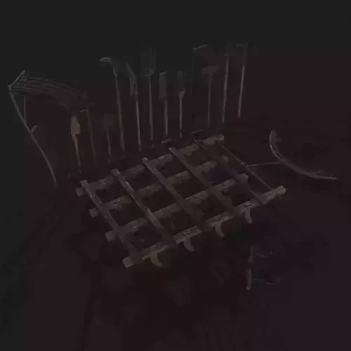 15 Medieval Farmers Tools and Plow Pack 3D Model Collection