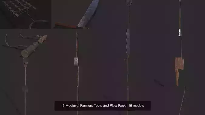 15 Medieval Farmers Tools and Plow Pack
