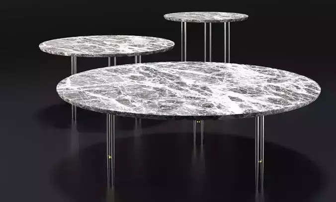 SET of 12 Coffee and Side tables by GUBI IOI series 3D model