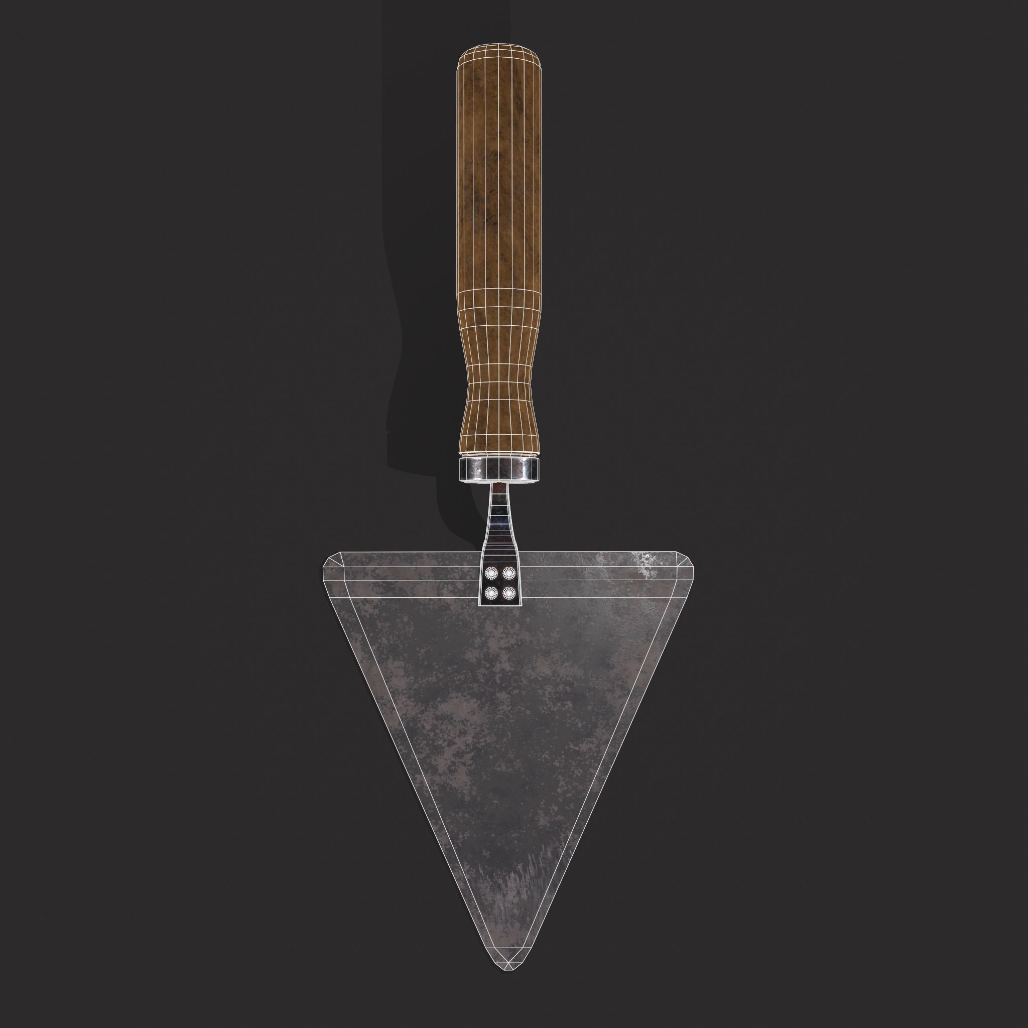 Metal Trowel Low-poly 3D model_20