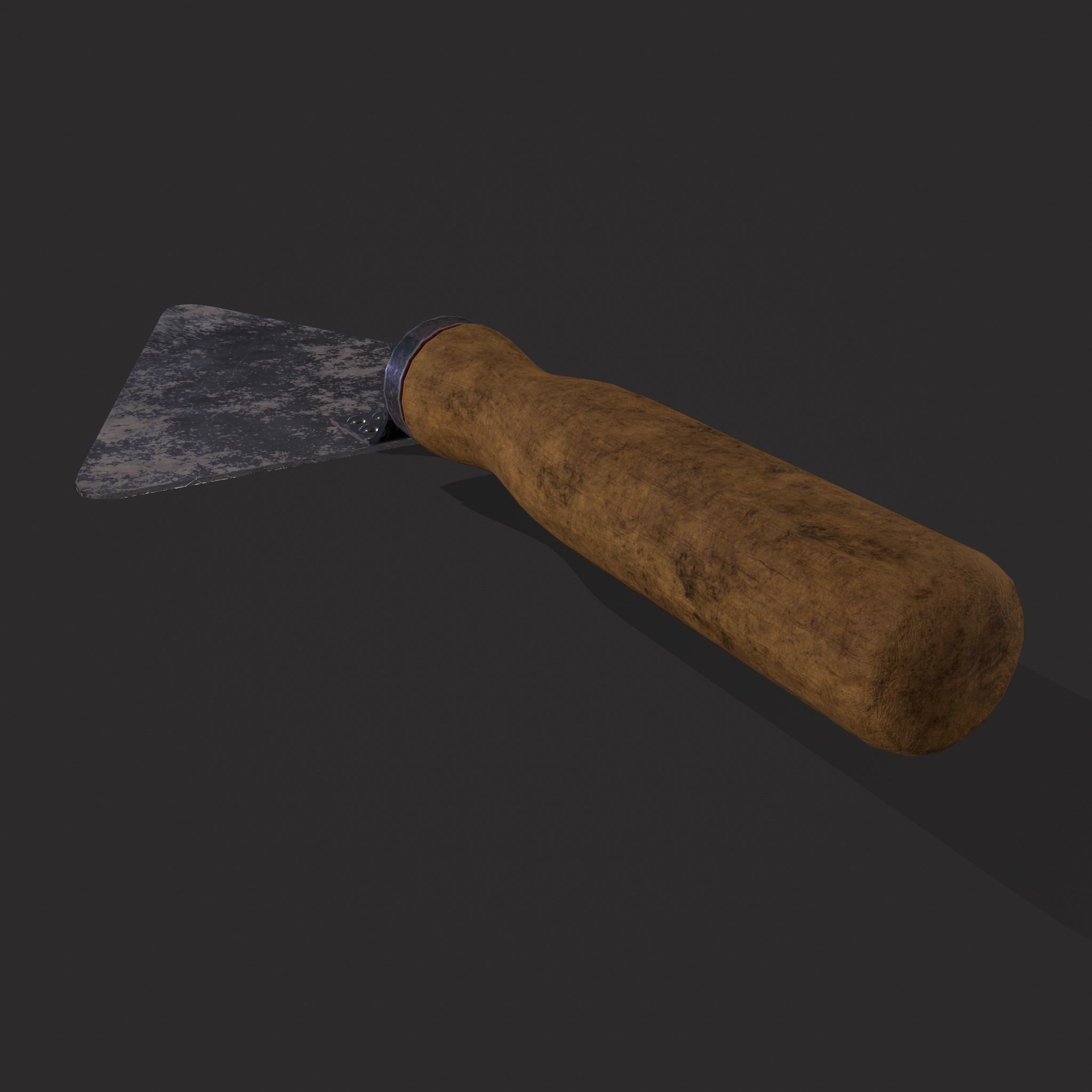 Metal Trowel Low-poly 3D model_3