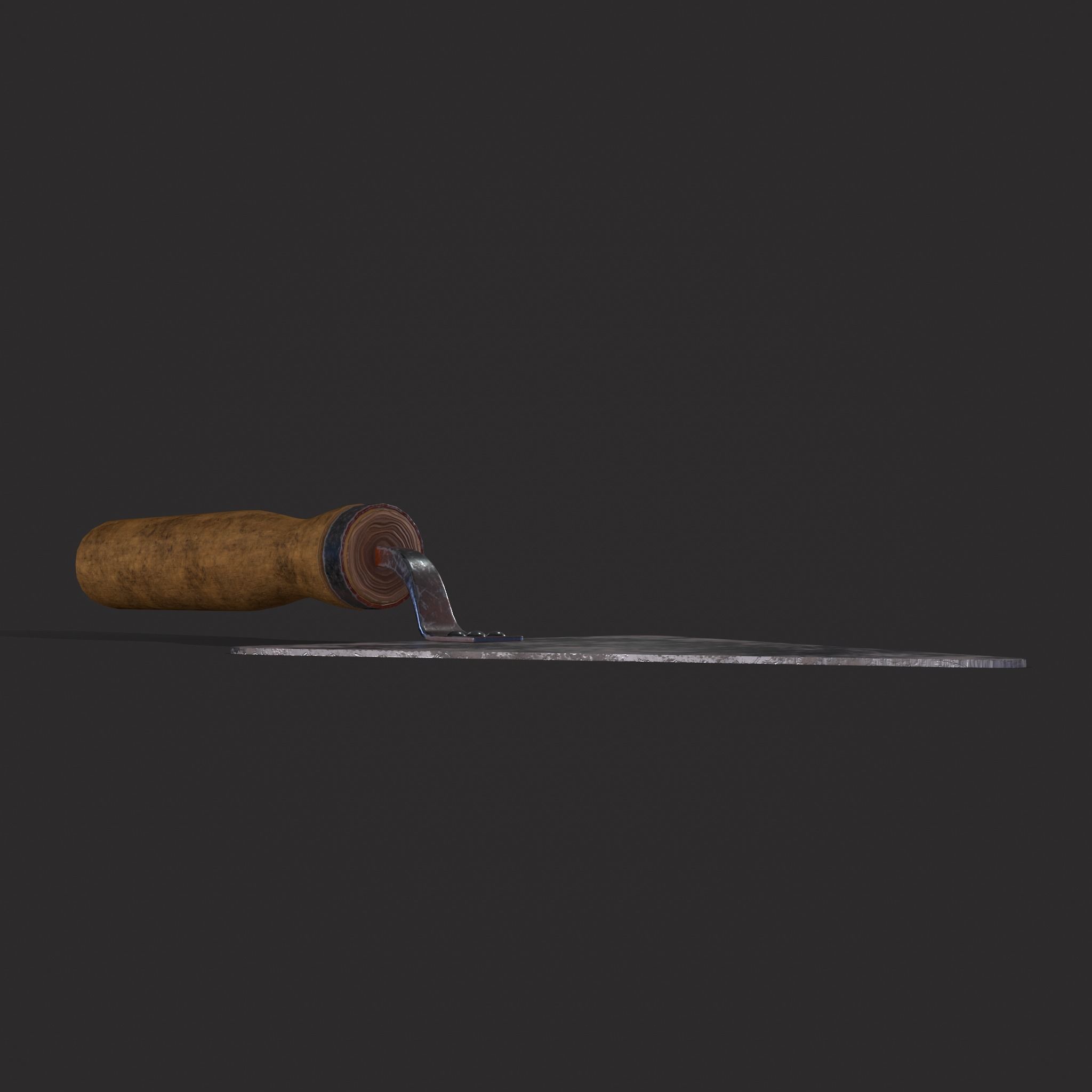 Metal Trowel Low-poly 3D model_15