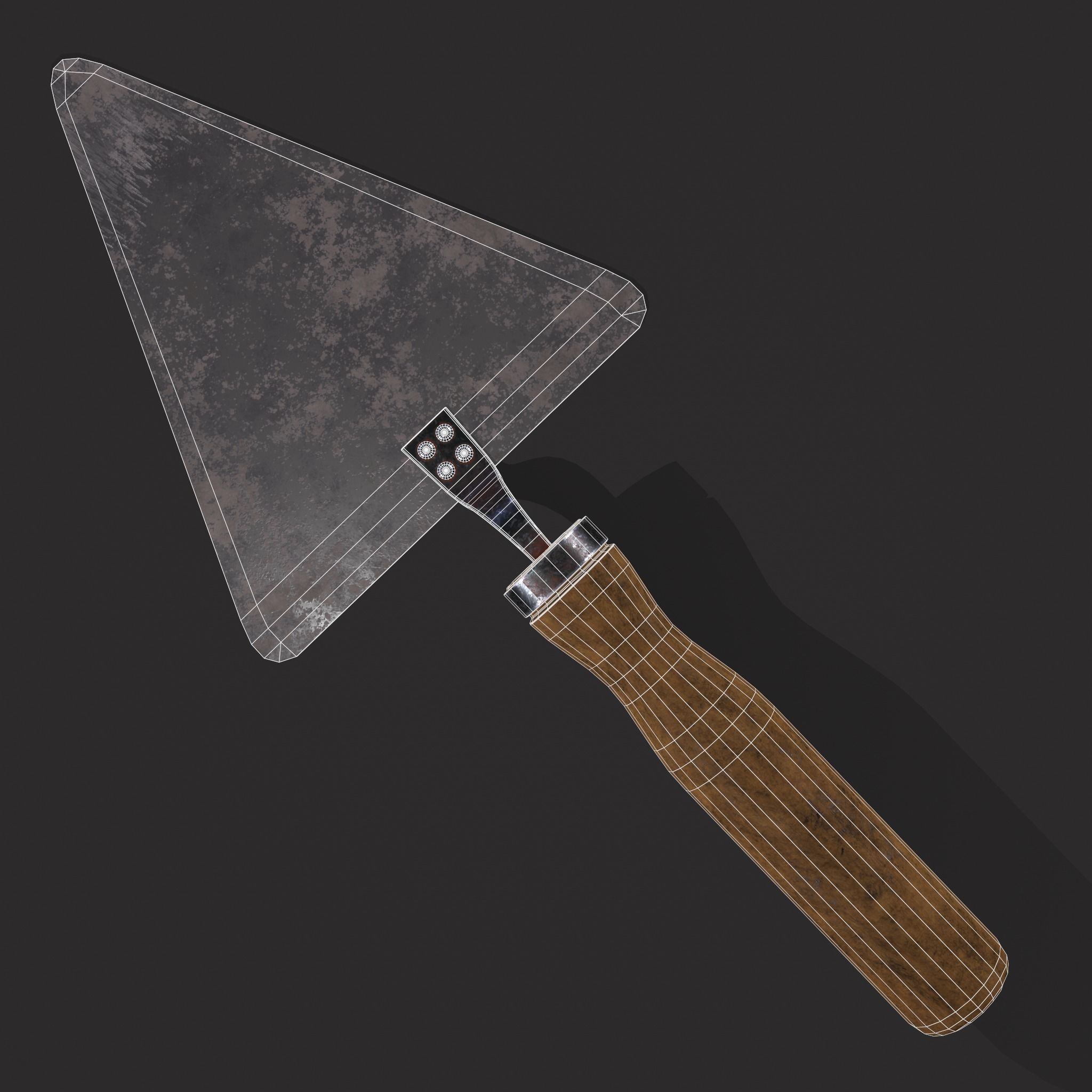 Metal Trowel Low-poly 3D model_6