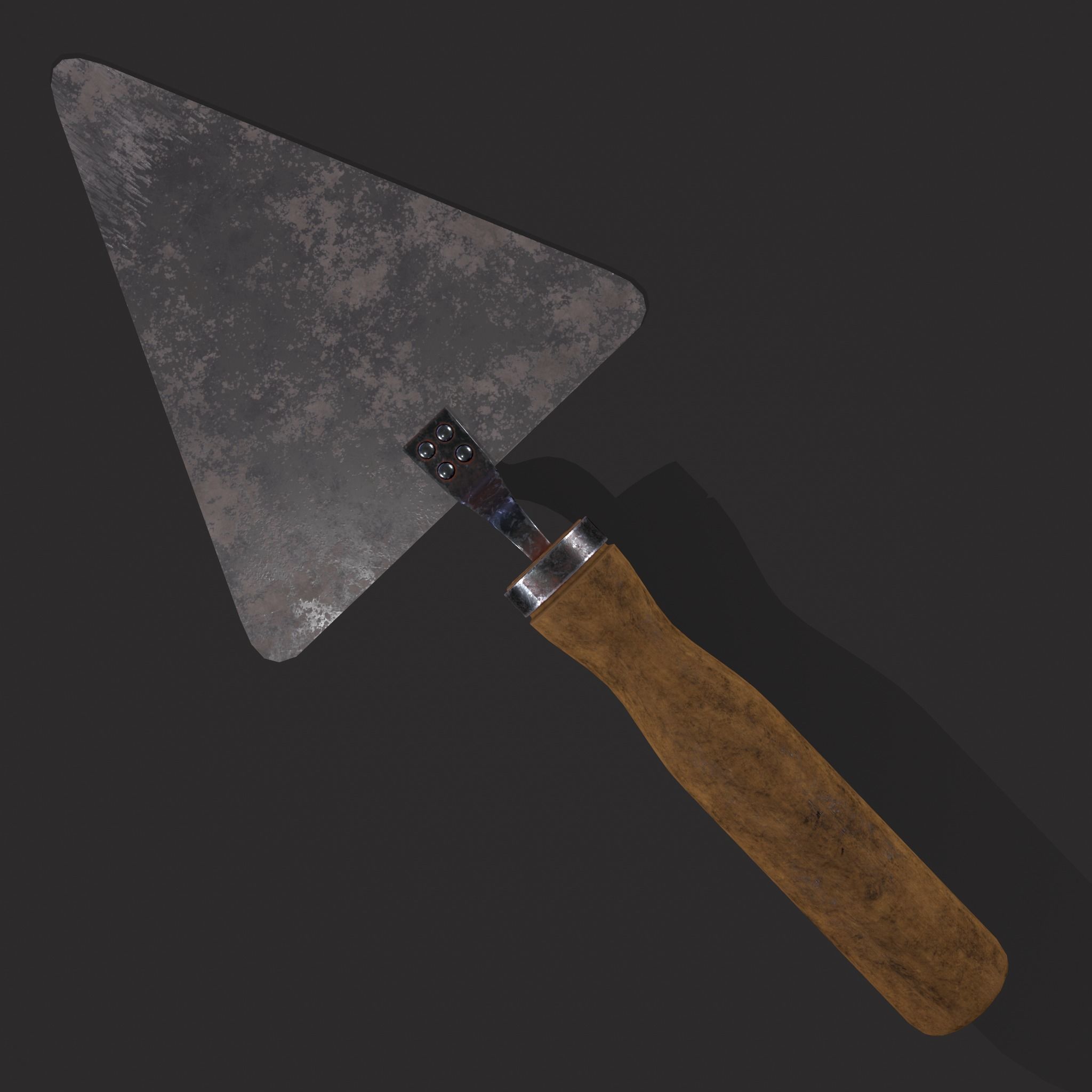 Metal Trowel Low-poly 3D model_5