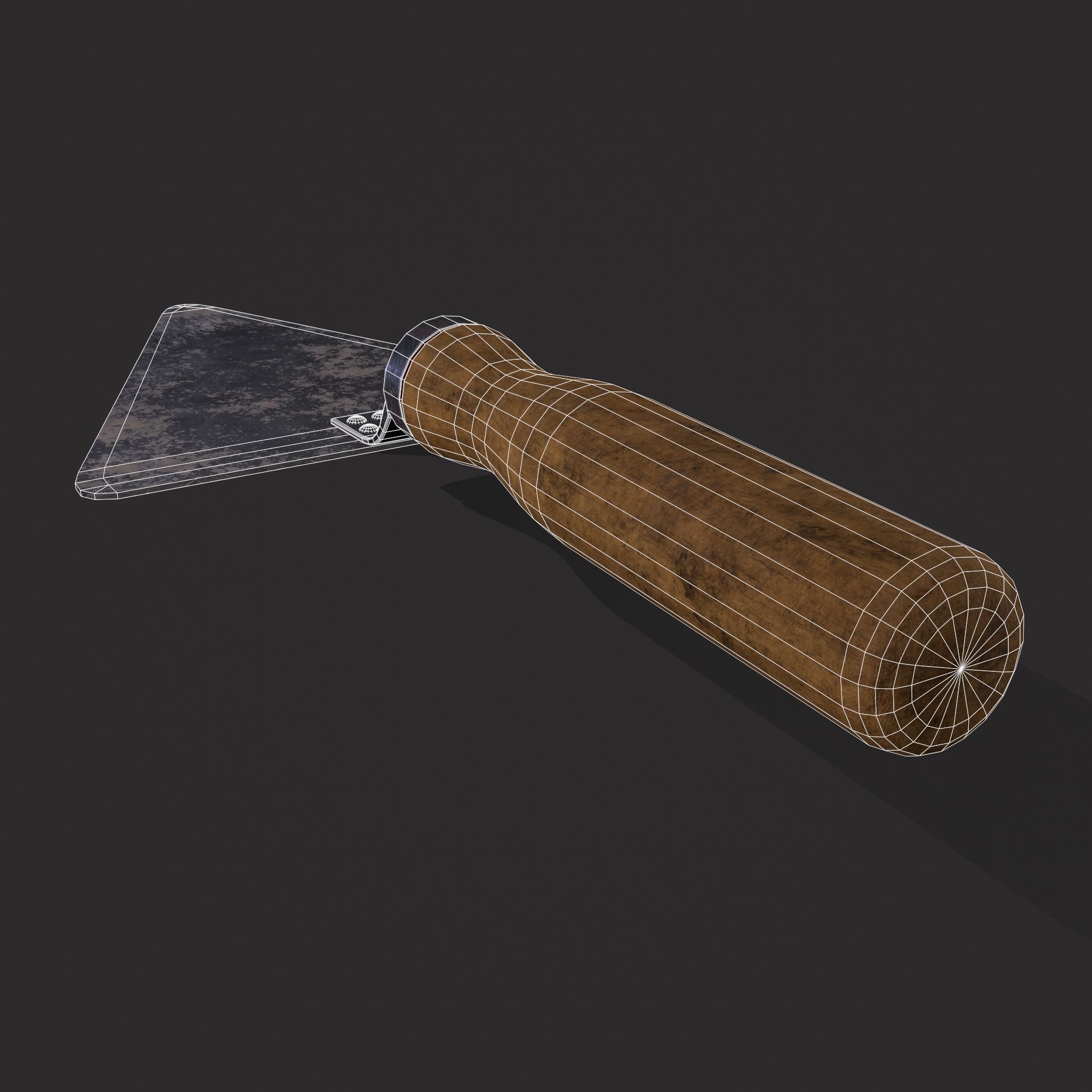 Metal Trowel Low-poly 3D model_4