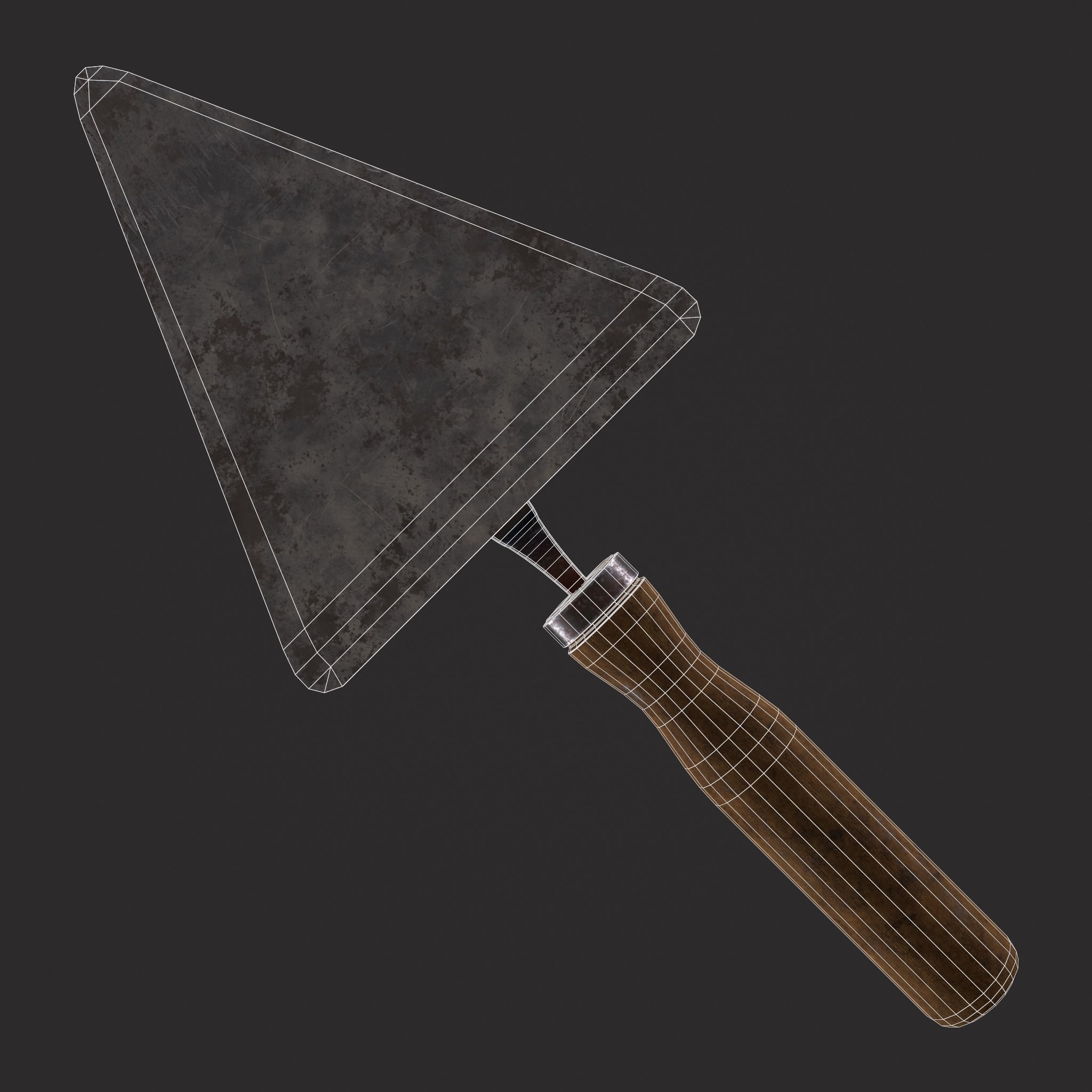 Metal Trowel Low-poly 3D model_8