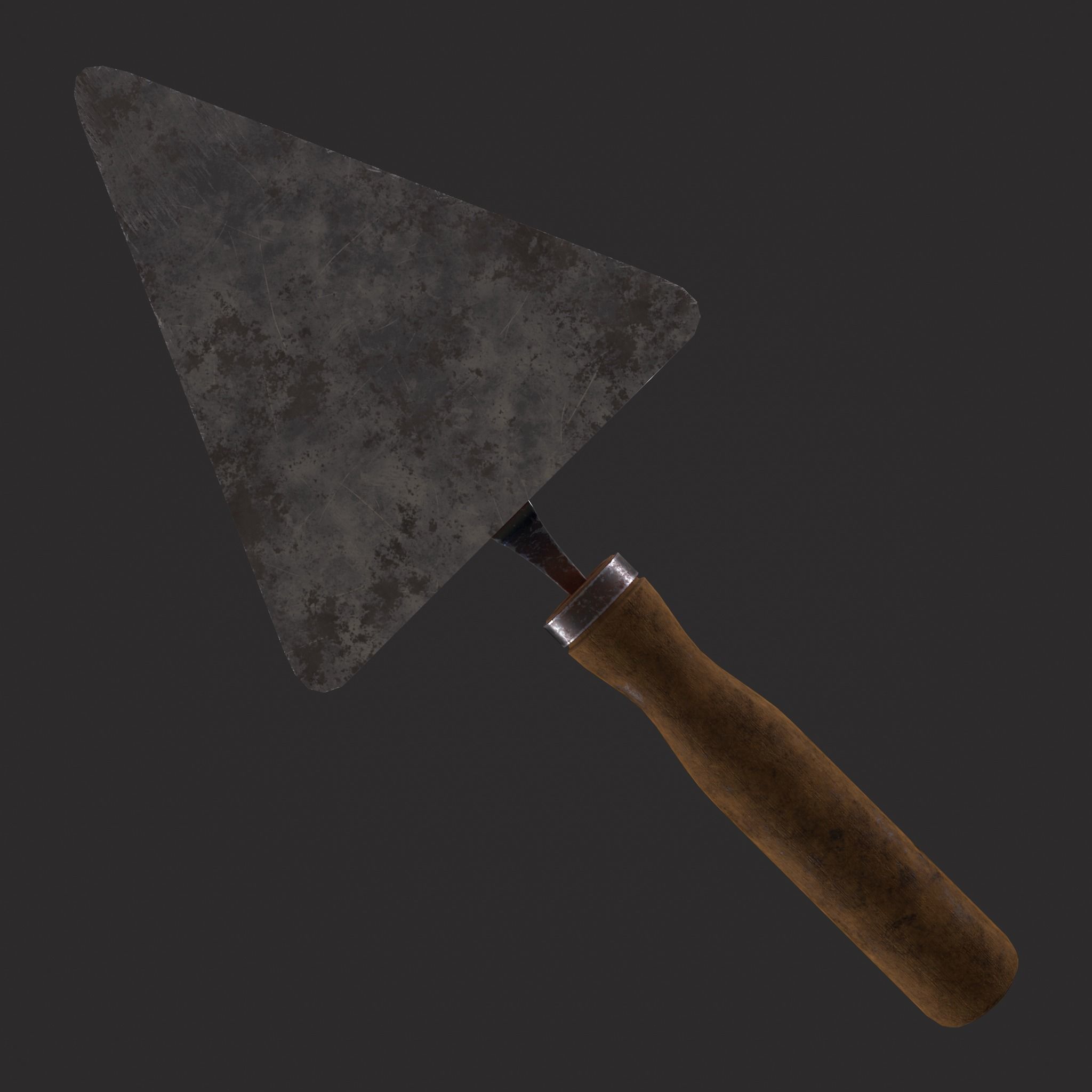 Metal Trowel Low-poly 3D model_7