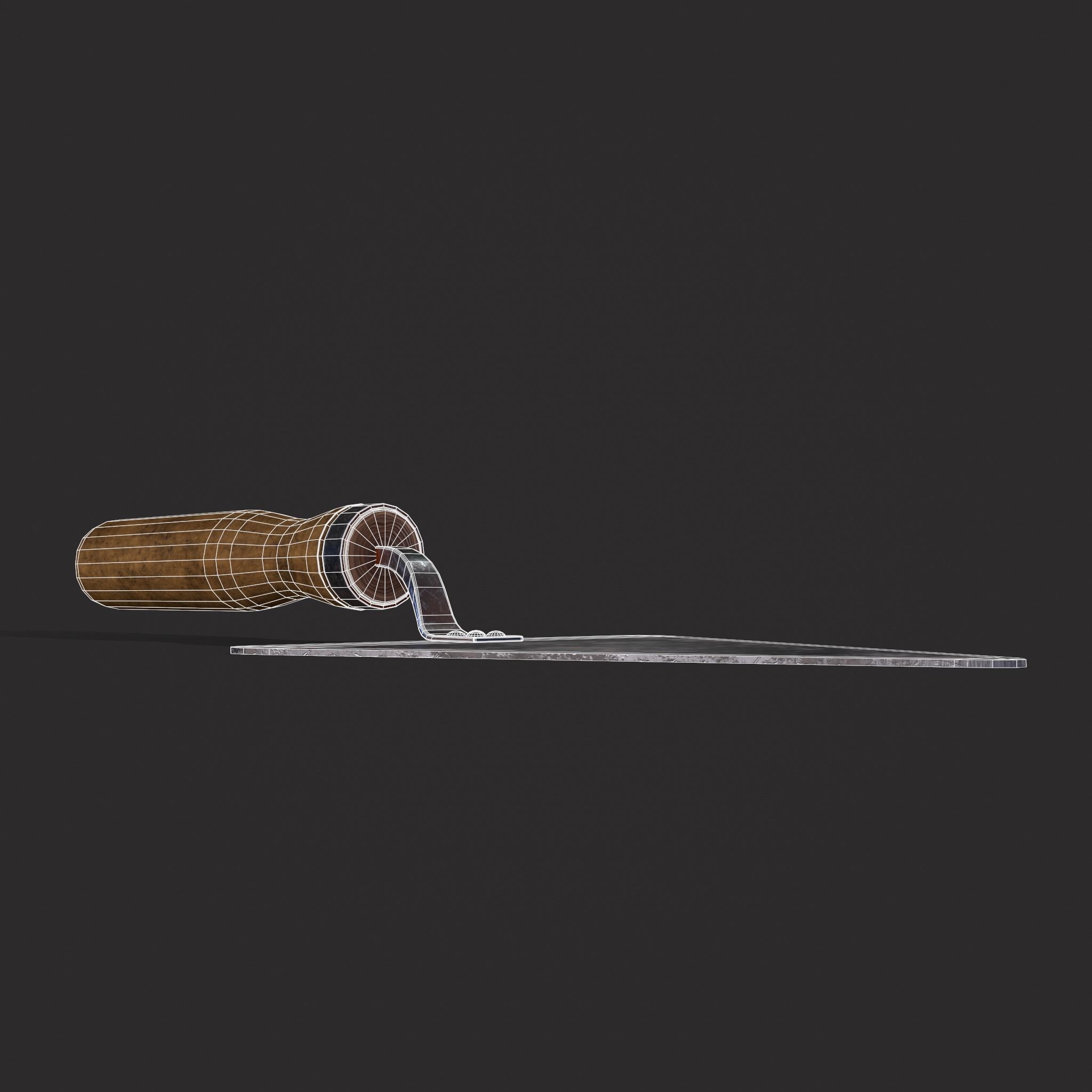 Metal Trowel Low-poly 3D model_16