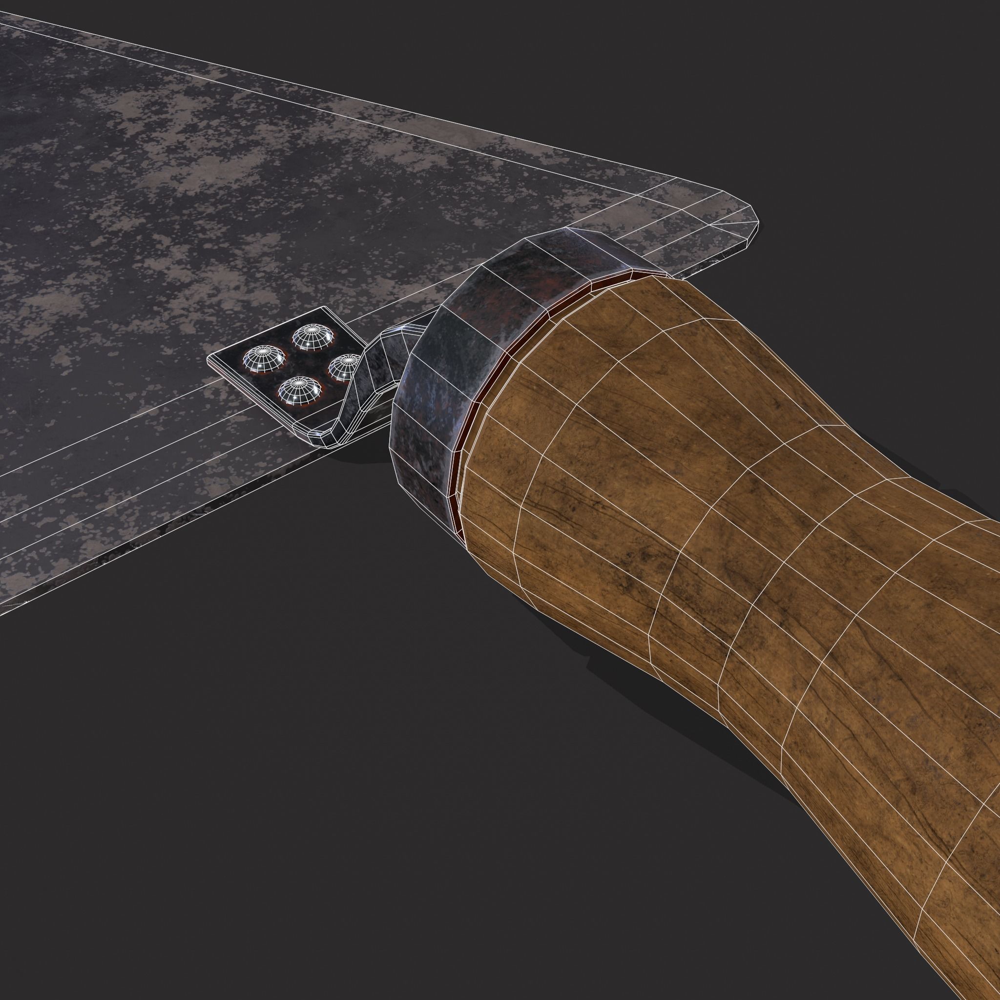Metal Trowel Low-poly 3D model_12