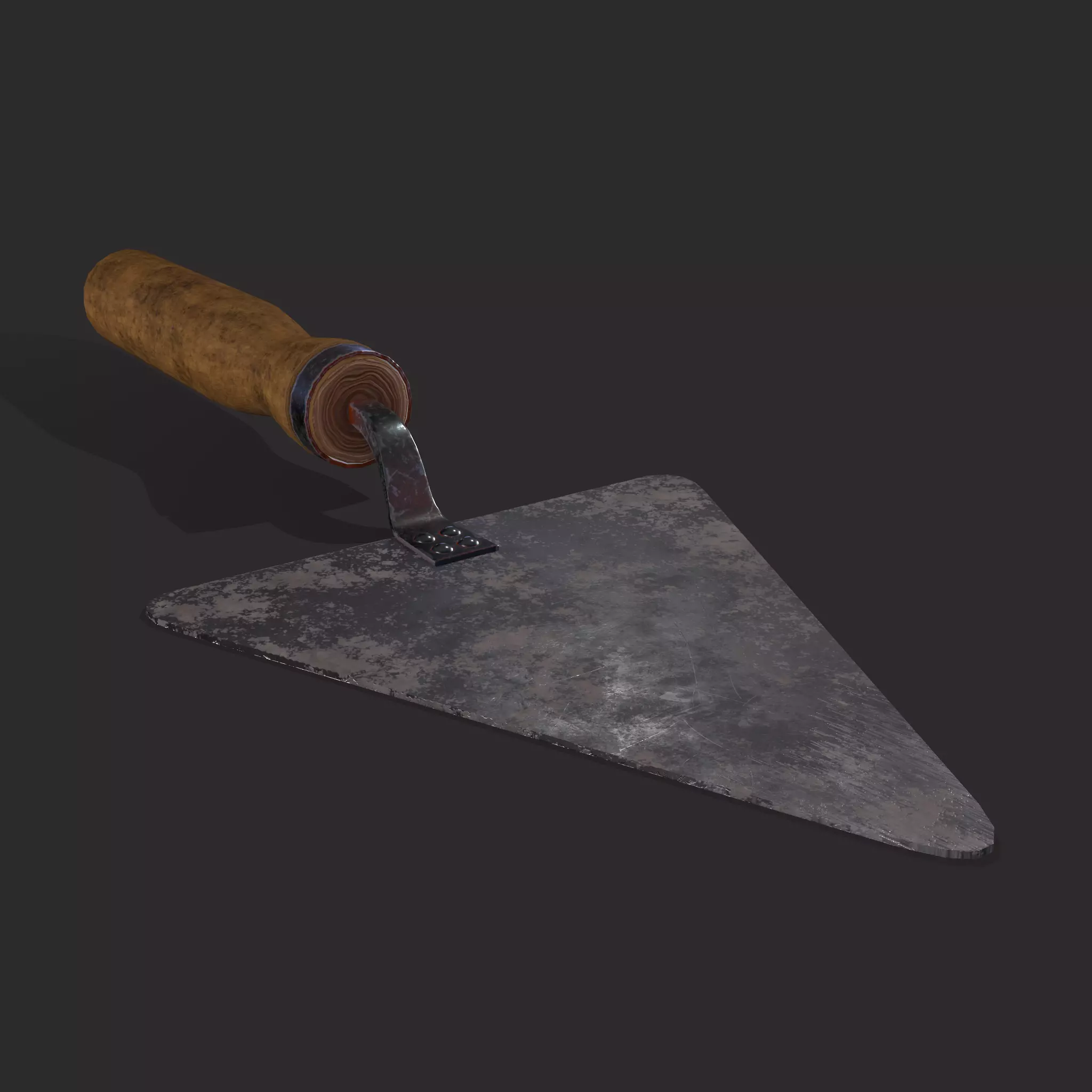 Metal Trowel Low-poly 3D model_0