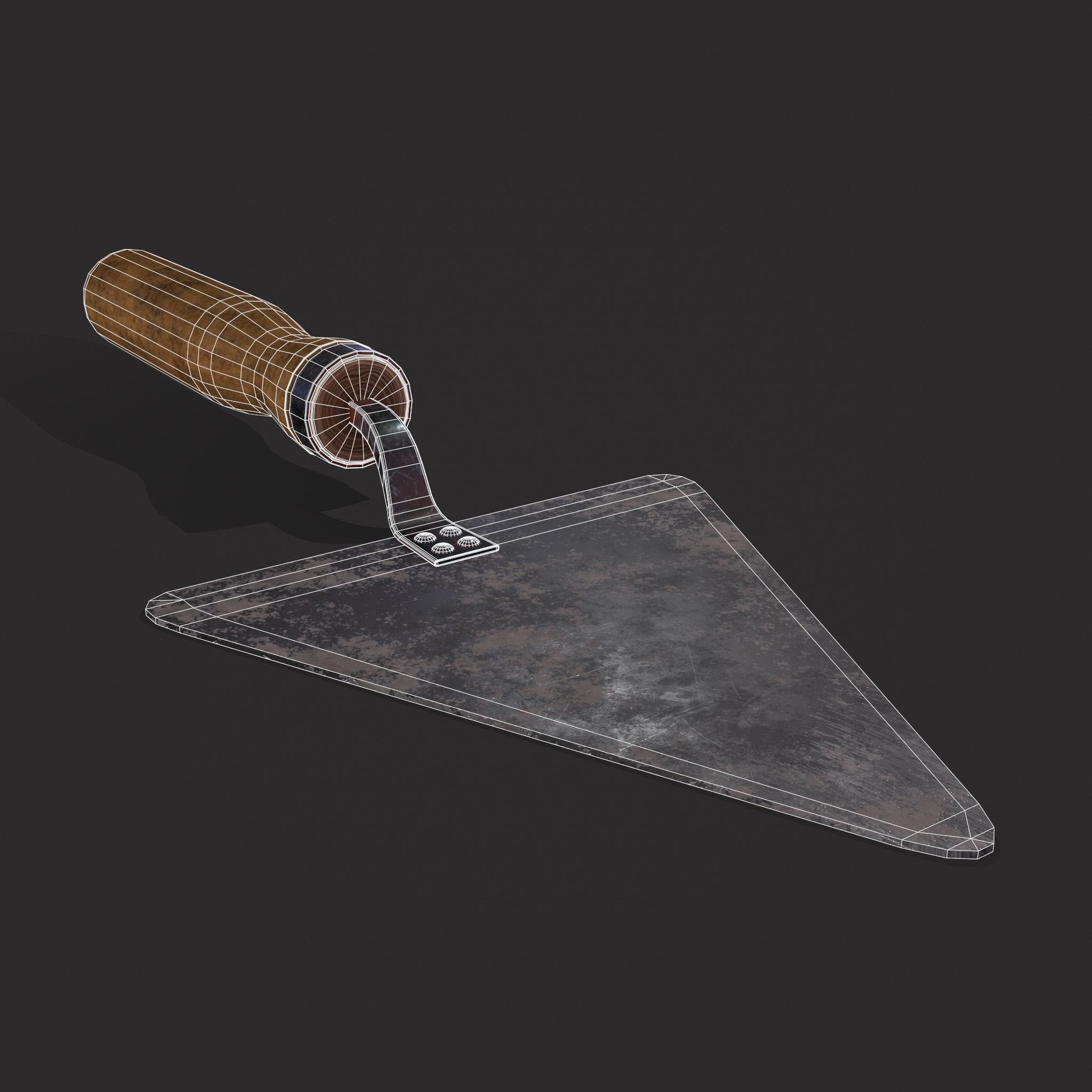 Metal Trowel Low-poly 3D model_2