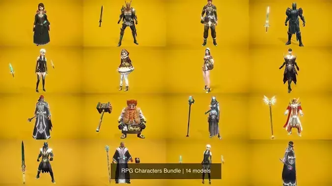 RPG Characters Bundle 3D Model Collection