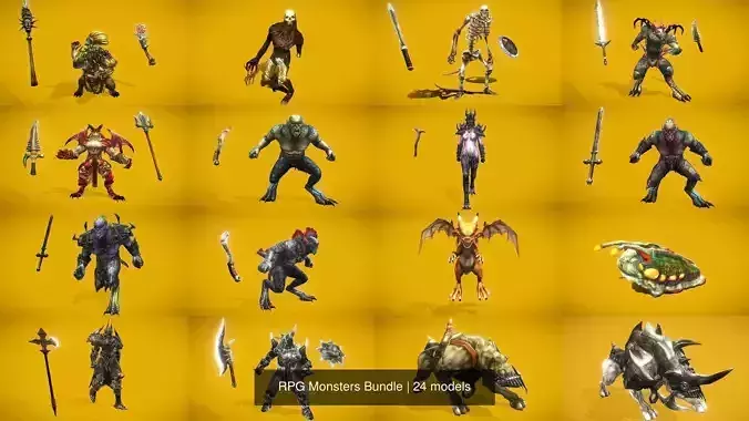 RPG Monsters Bundle 3D Model Collection