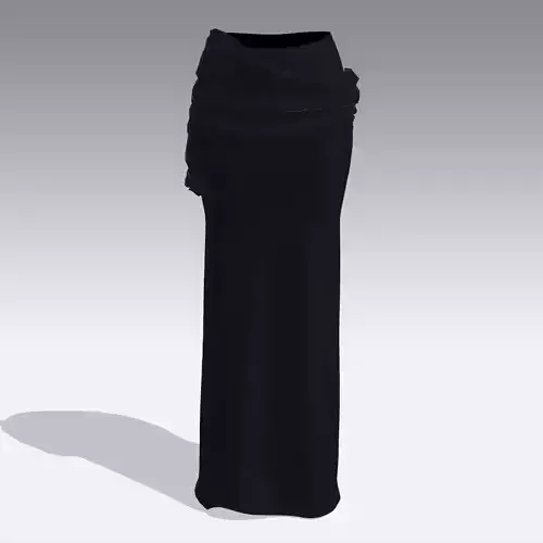 SKIRT BLACK DRAPED LOOK MODERN ELEGANCE 