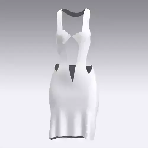 DRESS WHITE MODERN LOOK ELEGANCE