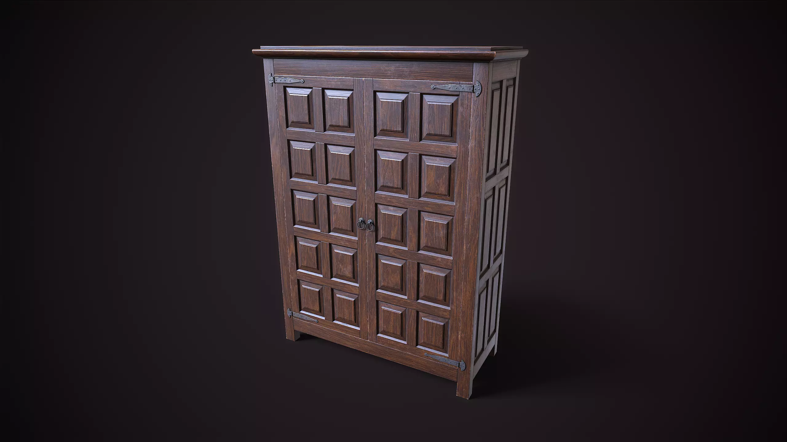 Old vintage wardrobe Low-poly 3D model
