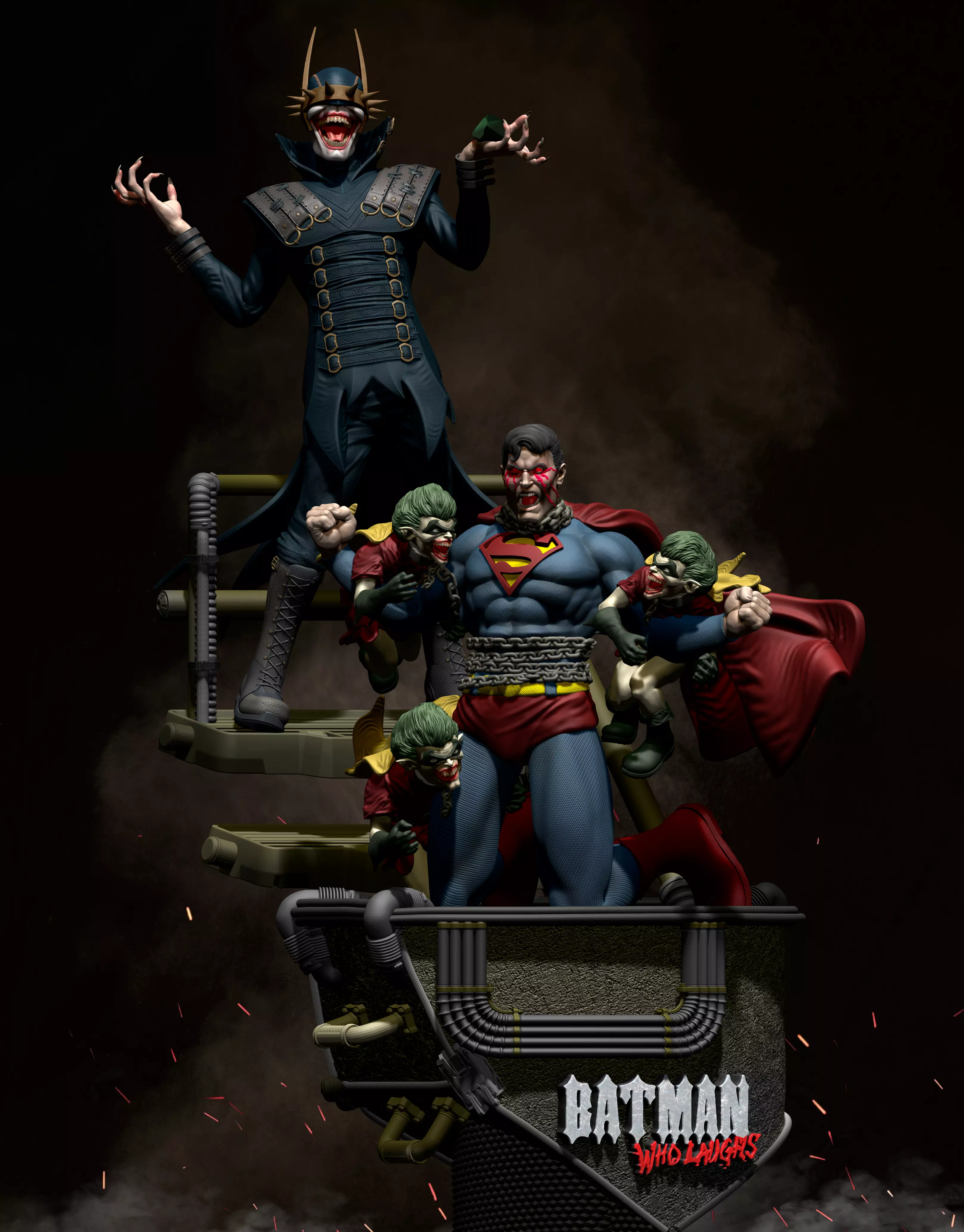 Batman Who Laughs x Superman 1-6 Scale printable STL 3D print model