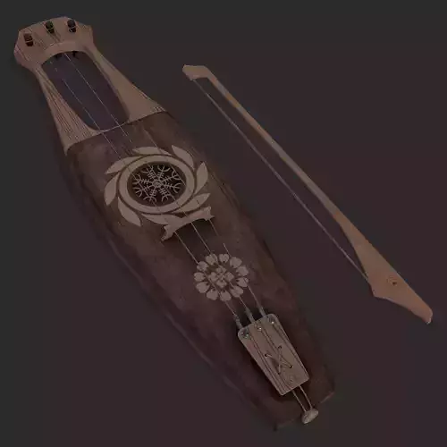 Nordic Jouhikko Instrument Low-poly 3D model