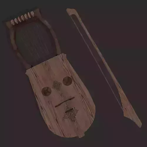 Nordic Kravik Lyre Instrument Low-poly 3D model