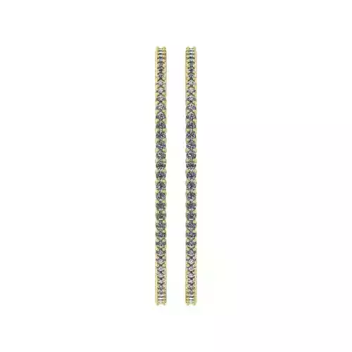 50mm Inside-Outside Diamond Hoop Earrings Huggies 3cttw