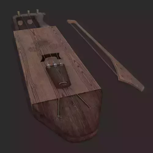 Nordic Tagelharpa instrument  Low-poly 3D model