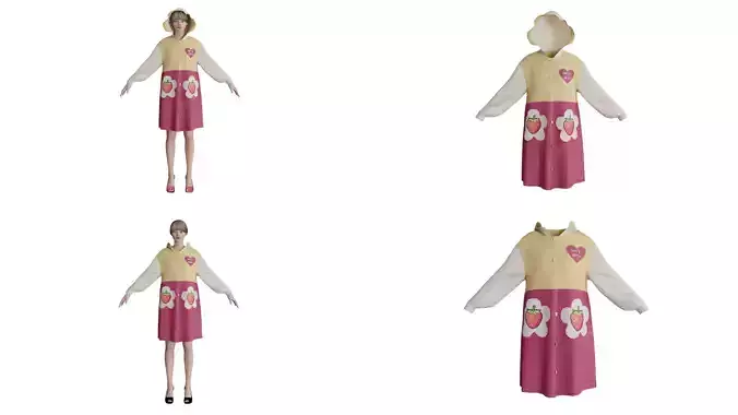 strawberry long sweater hoodie