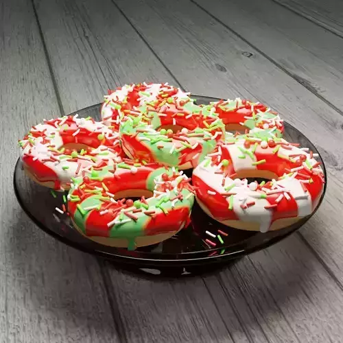 Donut christmas donuts on plate