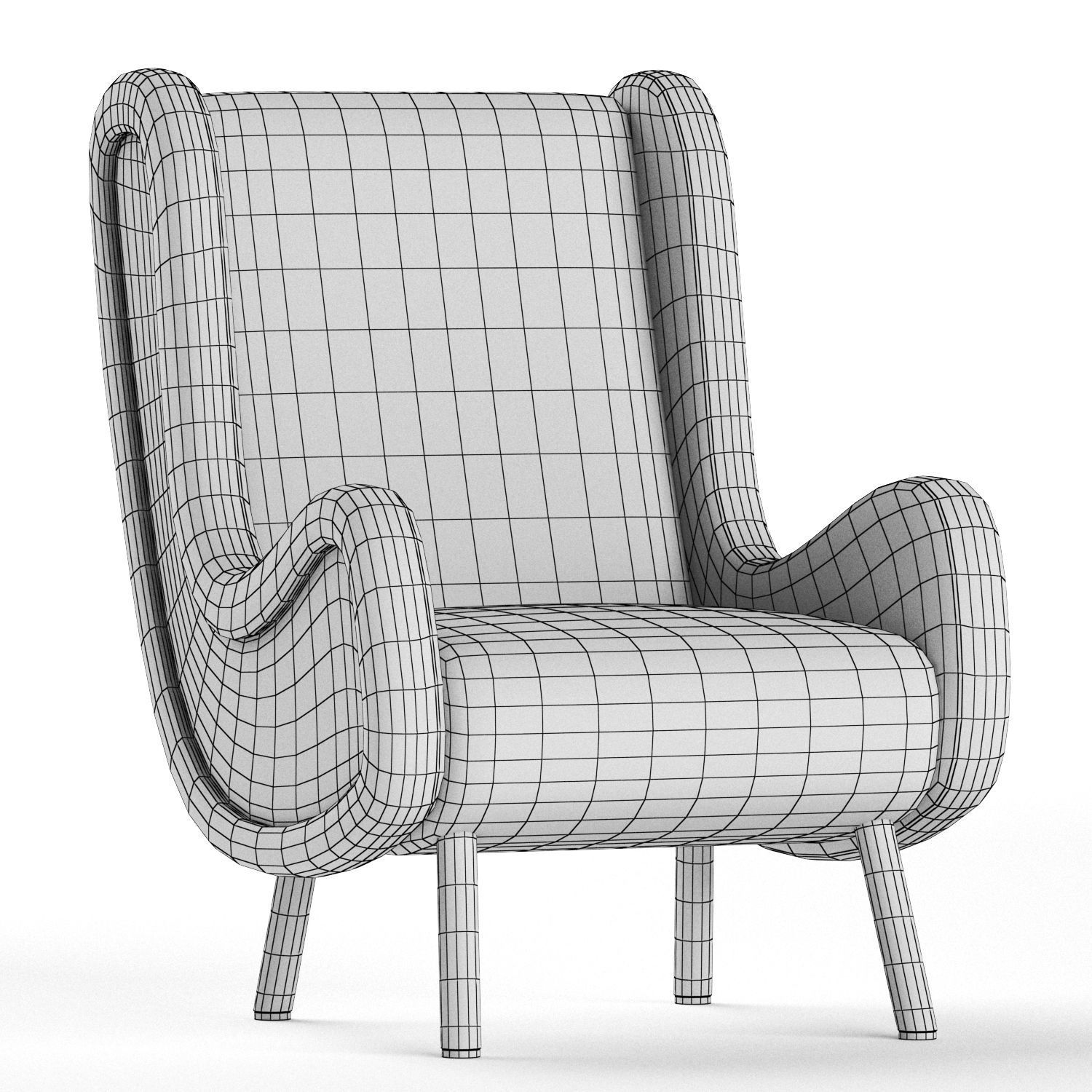 Ginger armchair 3D model_3