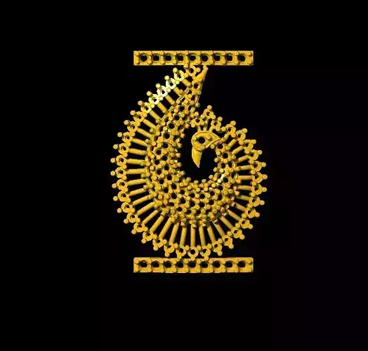 Sidepiece letter e in gold