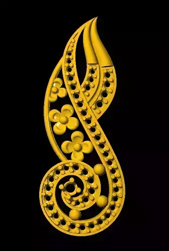 Sidepiece ornate golden design