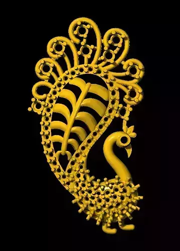 Sidepiece golden peacock