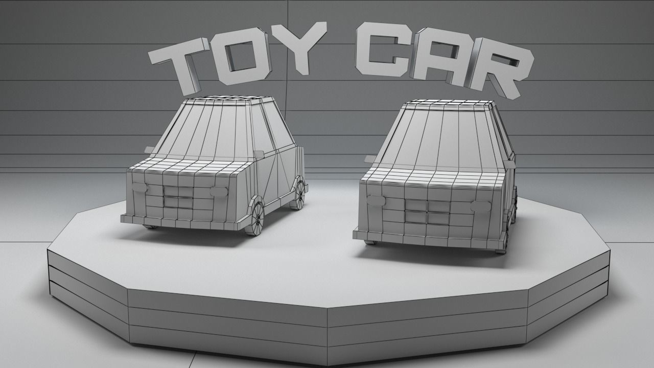 Low Poly Toy Car with Simple Rotation Animation Free low-poly 3D model_4