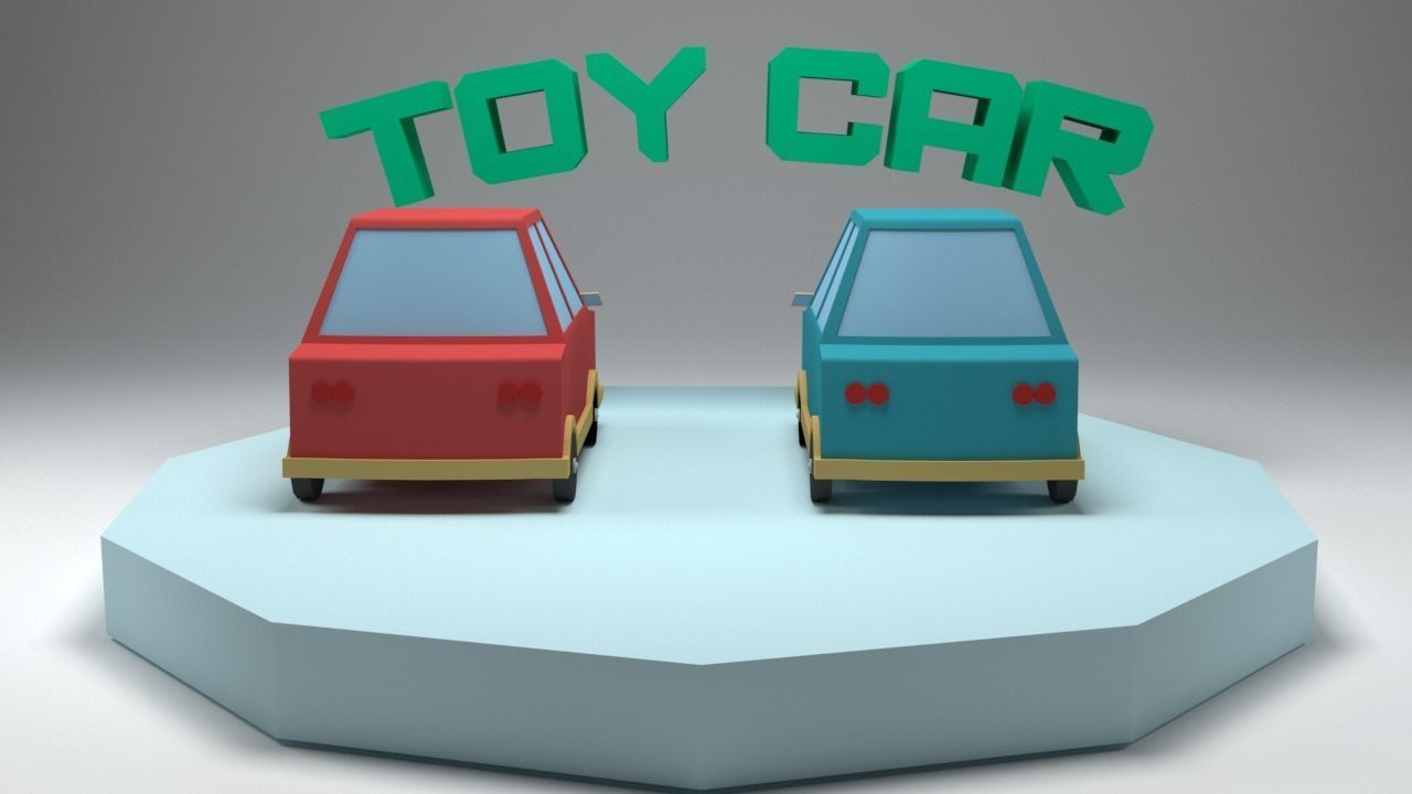 Low Poly Toy Car with Simple Rotation Animation Free low-poly 3D model_7