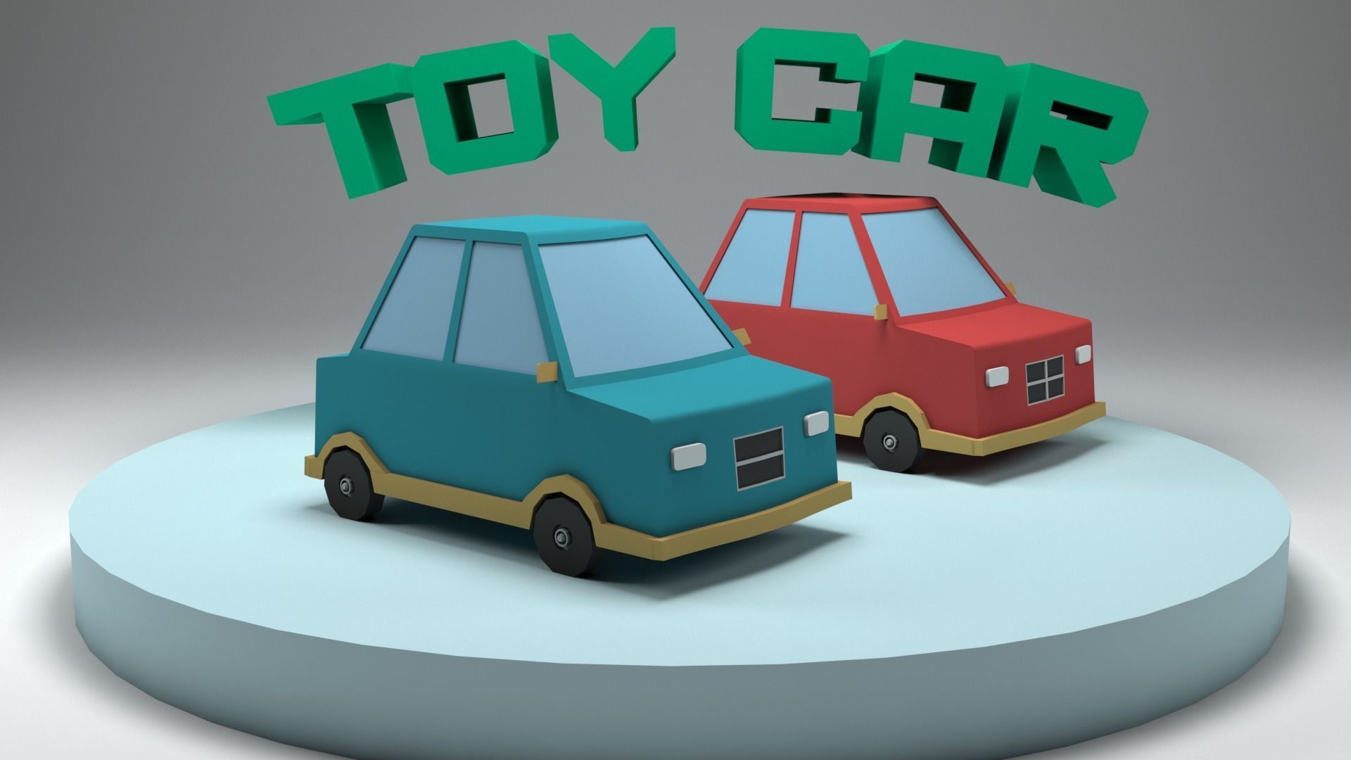 Low Poly Toy Car with Simple Rotation Animation Free low-poly 3D model_6