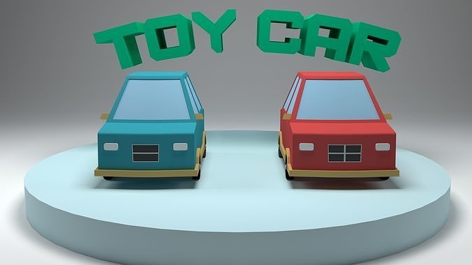 Low Poly Toy Car with Simple Rotation Animation Free low-poly 3D model
