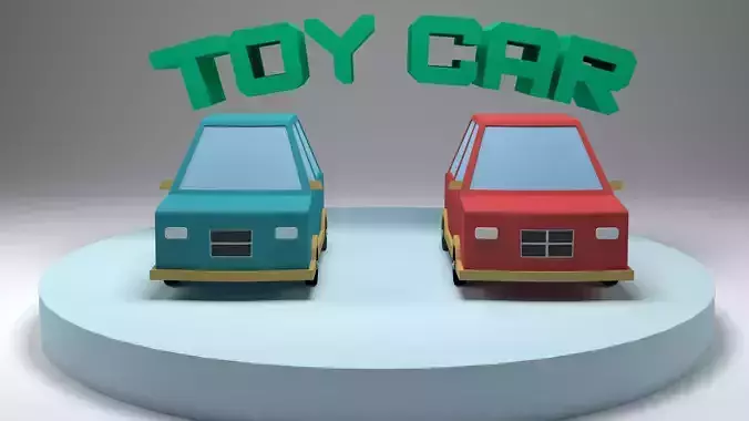 Low Poly Toy Car with Simple Rotation Animation Free low-poly 3D model