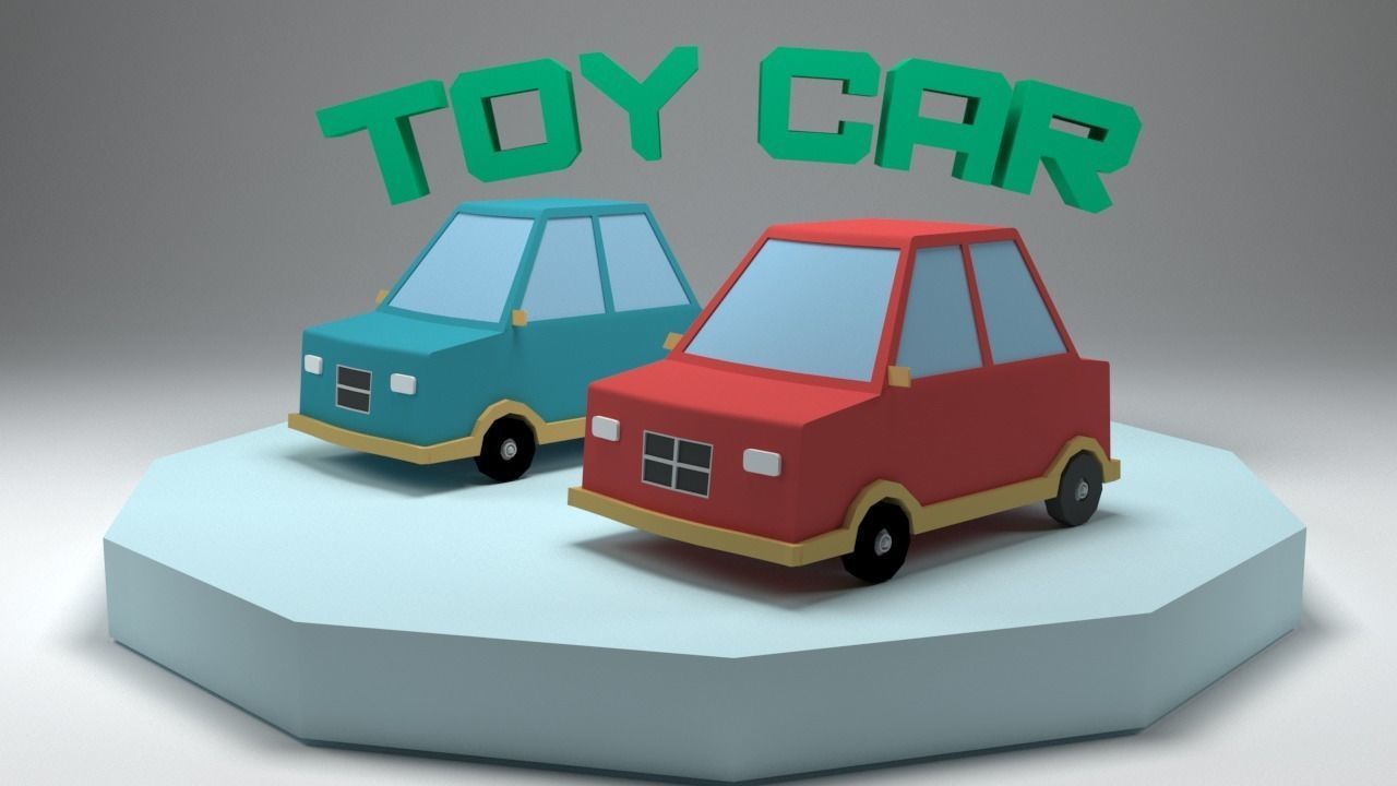 Low Poly Toy Car with Simple Rotation Animation Free low-poly 3D model_5