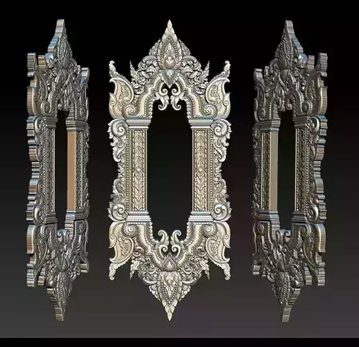 3D Frame - Wood Carving STL Model for CNC Router 3D print model