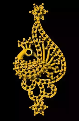 Sidepiece golden peacock