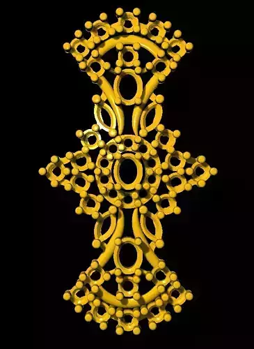 Sidepiece ornate gold cross