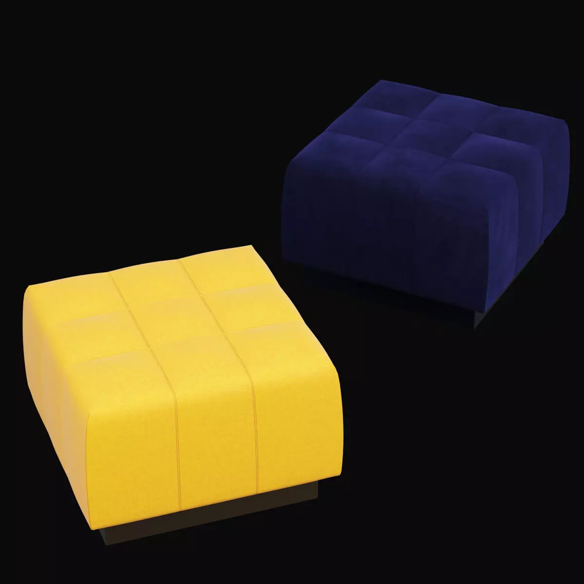 Pouf 3 pair of ottomans 3D model
