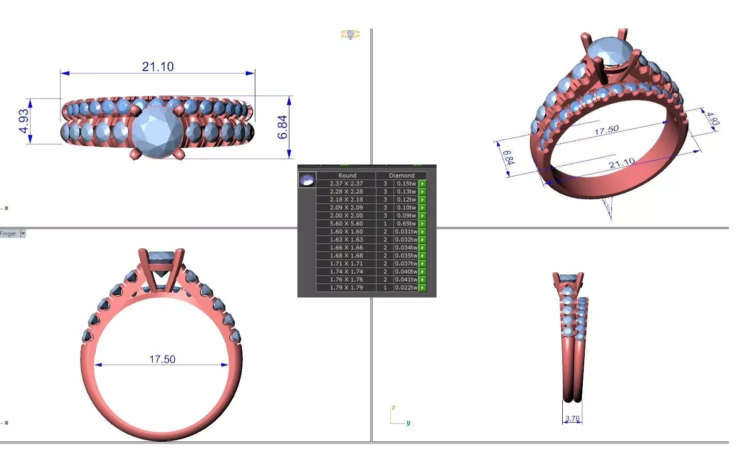 R-3635 engagement ring 3D print model_0