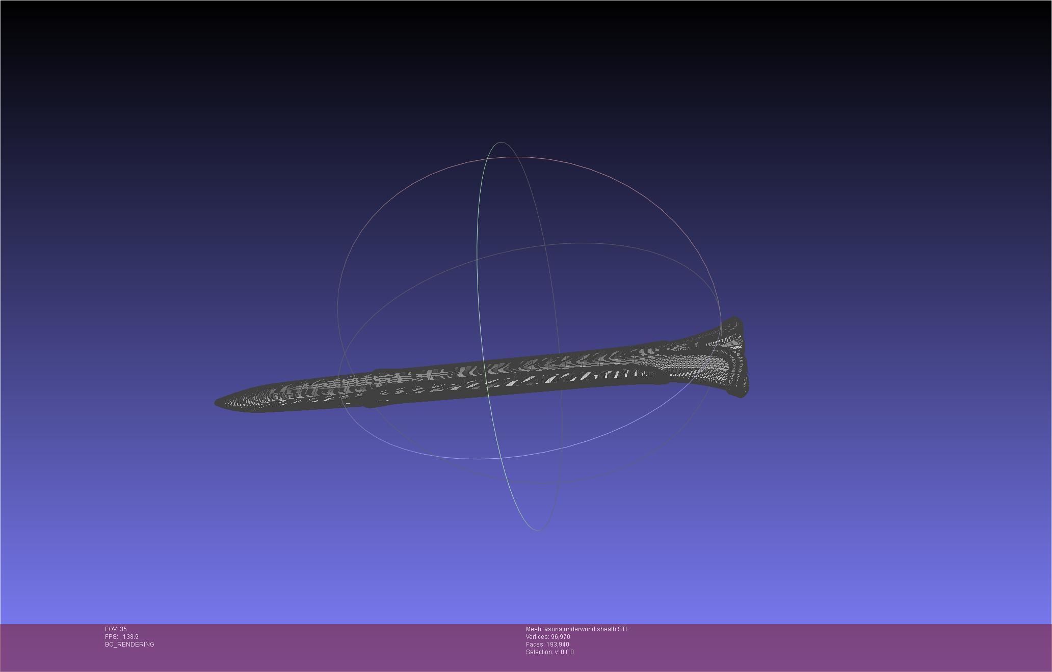 Sword Art Online Alicization Asuna Underworld Sword Sheath 3D print model_19