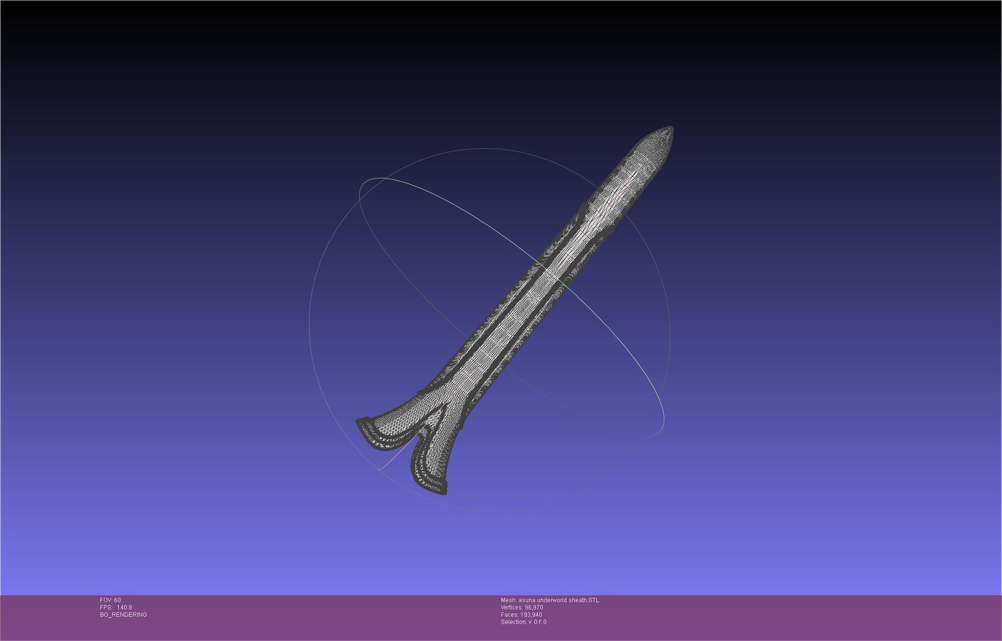 Sword Art Online Alicization Asuna Underworld Sword Sheath 3D print model_15