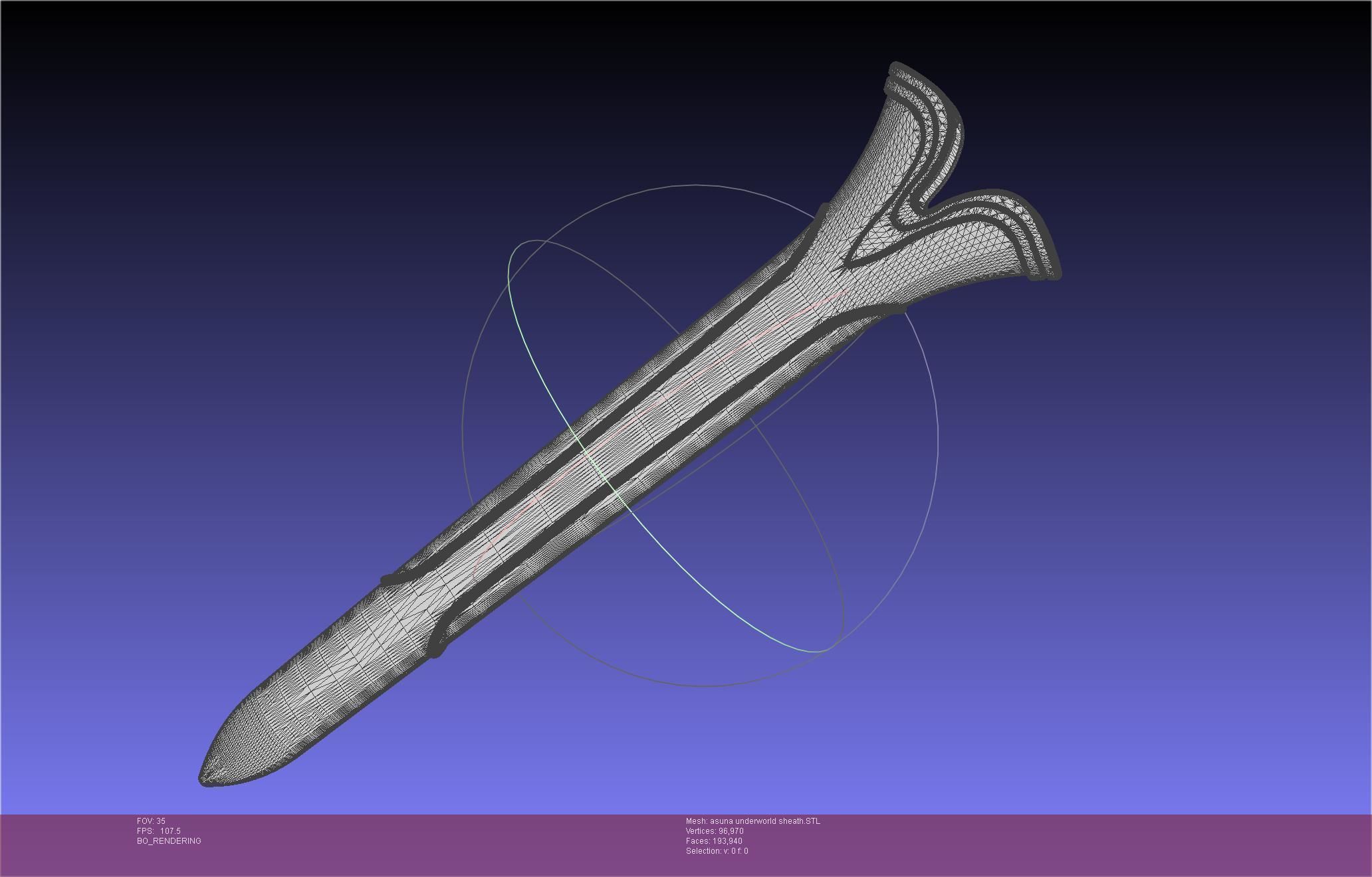 Sword Art Online Alicization Asuna Underworld Sword Sheath 3D print model_23