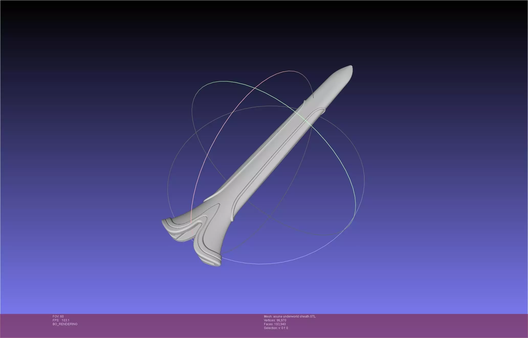 Sword Art Online Alicization Asuna Underworld Sword Sheath 3D print model_0