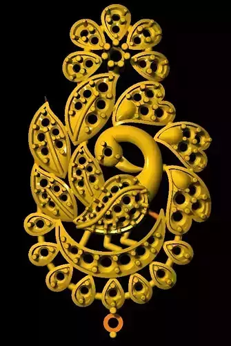 Sidepiece golden peacock